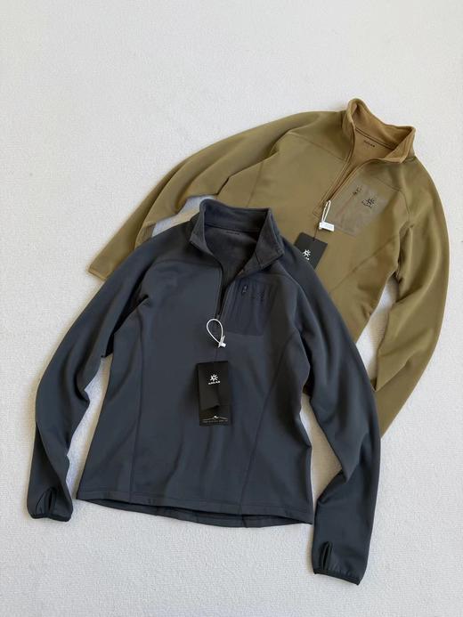 D122132新款2025秋冬半拉链加绒情侣款卫衣打底衫 商品图0