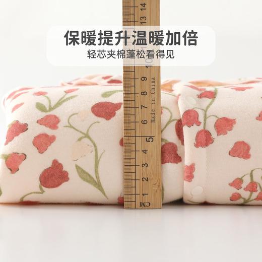 婴幼儿女宝宝连体衣80克夹棉冬装爬服休闲风连体衣长爬家居服 商品图3