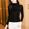 KQL E37M2981洋气百搭高领丝绒钉珠长袖打底衫大码T恤小衫 商品缩略图1
