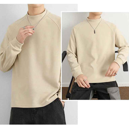 裁缝学苑MQ73德绒打底衫纸样男装加绒内搭双面绒男长袖卫衣半高领上衣样板 商品图3