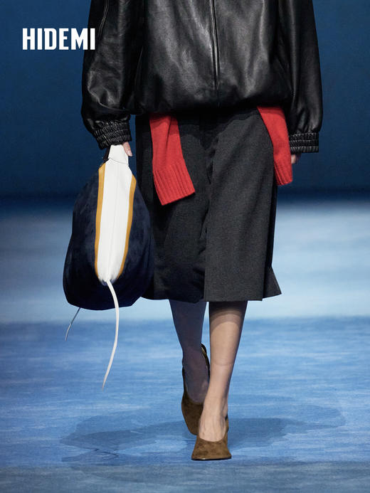 HIDEMI 进口羊毛极简显瘦立体翻折双层毛呢五分裤中裤配靴神裤 商品图1