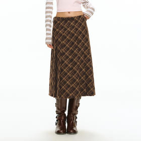 Ariseism 美式复古高级感半身裙女秋冬新款格子裙子
