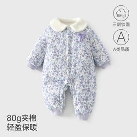 冬季婴儿夹棉加厚连体衣长袖安阳静华制衣厂长爬棉服女宝保暖衣服
