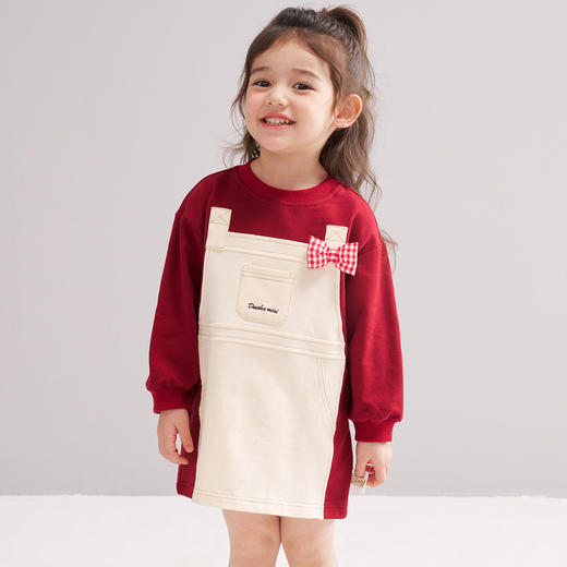 笛莎Deesha 2026春季女童时尚休闲假两件拼接连衣裙 商品图4