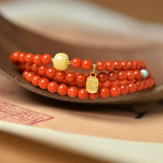 丁摩 【新年纳福】南红手串女东海水晶玛瑙翡翠玉石项链小米珠绿松蜜蜡手链5ZF-2342 商品图0