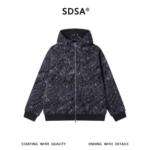 WT354SDSA男士秋冬新款痞帅男装简约绒毛撞色拉链立领连帽卫衣百搭时尚 商品图1