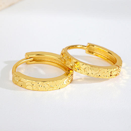 丁摩 s925纯银碎冰冰耳扣轻奢小众爆闪简约高级感耳圈精致龙鳞银耳环女5ZF-12221 商品图0