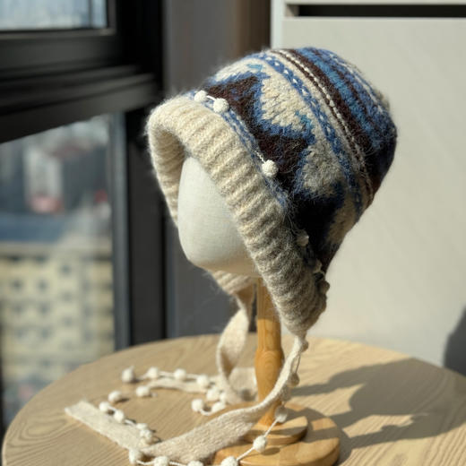 丁摩 新款针织毛线帽女秋冬季保暖帽加厚护耳包头帽子5ZF-399 商品图0