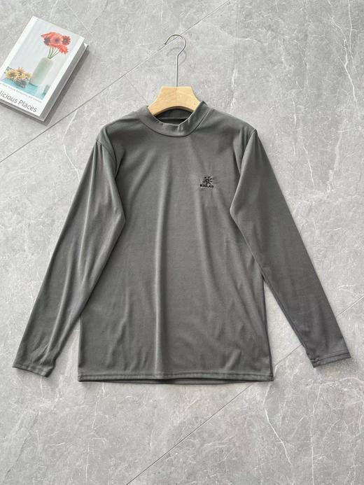 D122135冬季降温刺绣自发热德绒面料打底衫内搭男士 商品图5