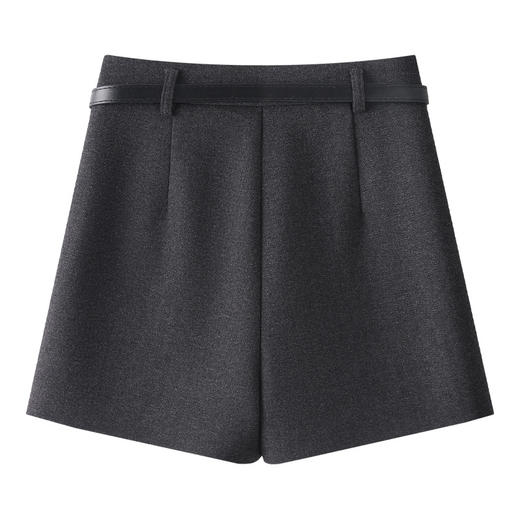 丁摩 高级灰显瘦毛呢直筒裤女款秋冬款A字短裤宽松阔腿裤靴裤5ZF-38029 商品图3