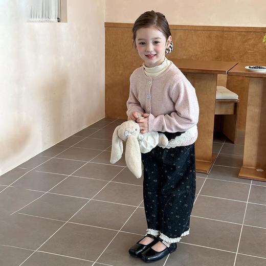 艾摩贝贝女童粉色温柔风毛衣2025秋季新款儿童休闲针织开衫外套 商品图2