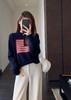 D122121美式氛围感波浪纹爱心图案圆领百搭毛衣 商品缩略图9