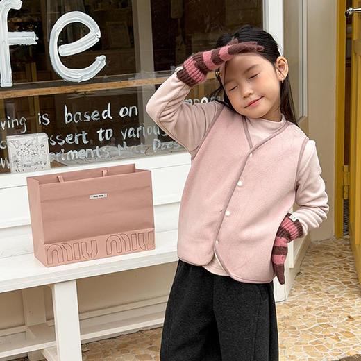 艾摩贝贝儿童毛绒背心男女童奥利绒复合230g宝宝绒马甲坎肩【双面毛绒】 商品图4