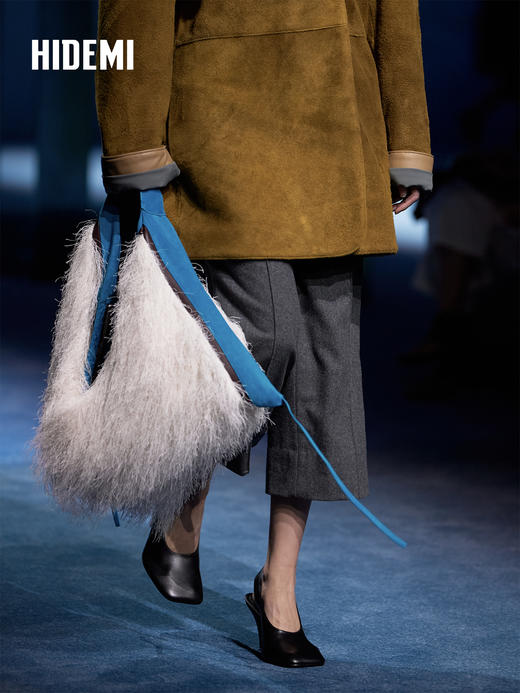 HIDEMI 进口羊毛显瘦喇叭百搭秋新款休闲裤直筒设计感6.5分裤子女 商品图2