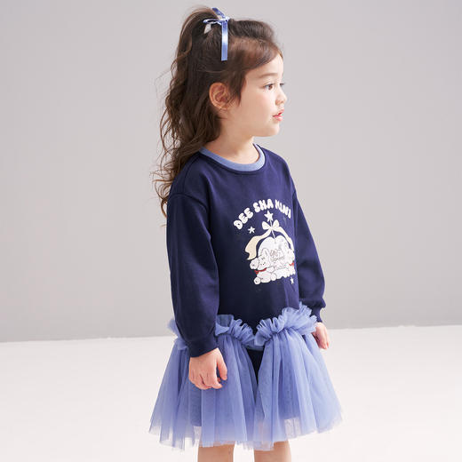 笛莎Deesha 2026春季女童可爱童趣A版蓬蓬针织连衣裙 商品图1