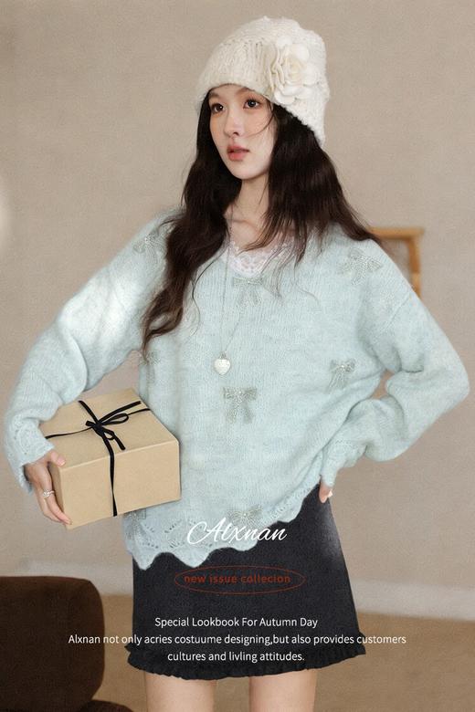 鹿向南「冬日意境」秋冬新款原创小众设计感韩系简约慵懒风毛衣女 商品图4