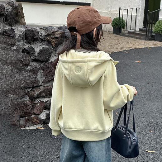 艾摩贝贝男女童韩版复合280g奥利绒连帽衫复合加厚连帽卫衣外套【加绒】 商品图2