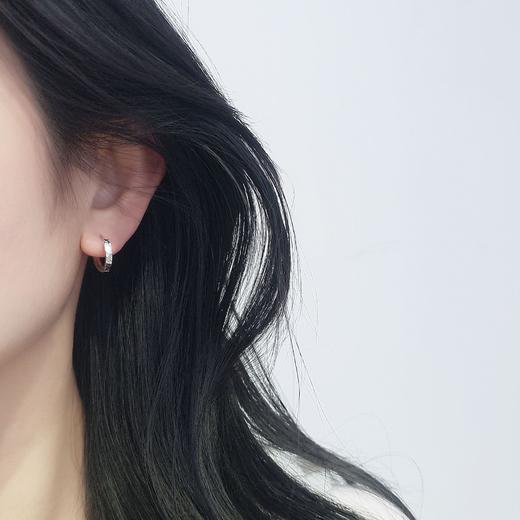 丁摩 s925纯银碎冰冰耳扣轻奢小众爆闪简约高级感耳圈精致龙鳞银耳环女5ZF-12221 商品图1