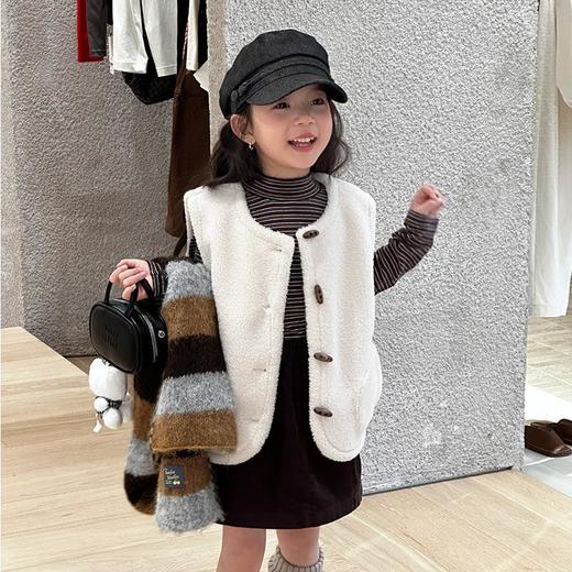 艾摩贝贝2025秋冬男女童韩版复合鹿皮绒毛绒马甲无袖保暖坎肩上衣 商品图0