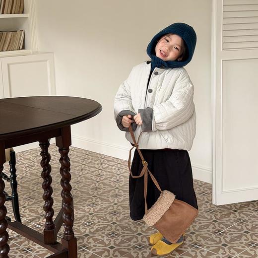 艾摩贝贝女童复古气质绗棉保暖棉衣儿童锁温加绒加厚棉服外套上衣 商品图2