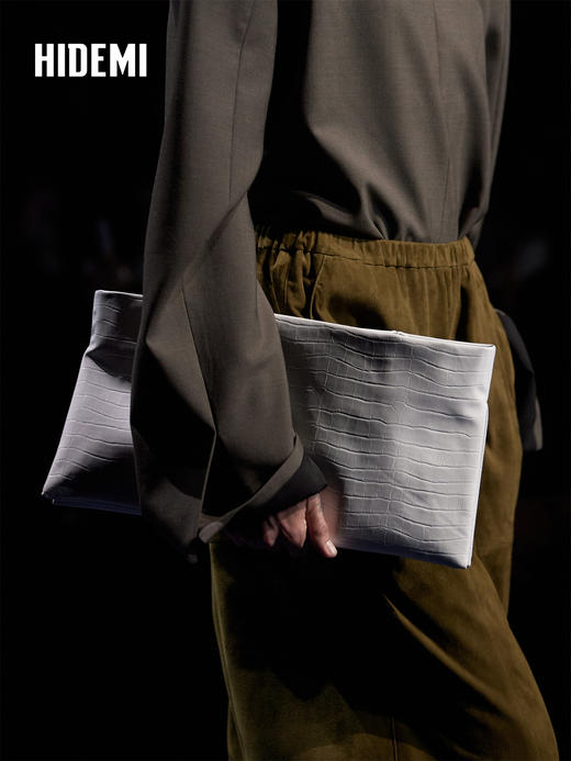 HIDEMI 进口甄选天丝羊毛拼接领v领无领宽肩廓形极简设计感男朋友时髦西装 商品图5