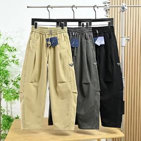 D122165秋冬新款可松紧腰围加绒工装弯刀裤