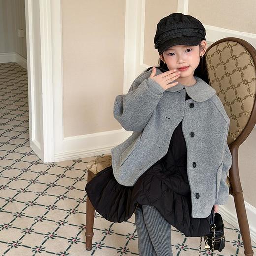 艾摩贝贝女童韩版洋气精致贵气质感气质毛呢外套上衣，圣诞年款氛围感穿搭！ 商品图4