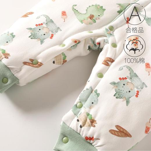 婴儿夹棉连体衣秋冬季女宝宝加棉爬爬服新生儿衣服a类薄棉哈衣 商品图3