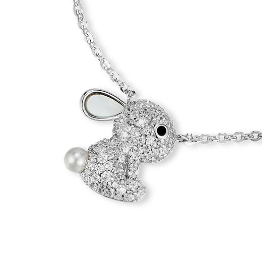 卡蒂罗KADER 闪耀小兔子项链  轻奢甜美明媚百搭高级感治愈系可爱设计小众设计锁骨链 925银锆石 项链 女款 银白色 商品图1