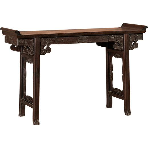 清代  红木独板夹头榫寿纹翘头案 商品图5