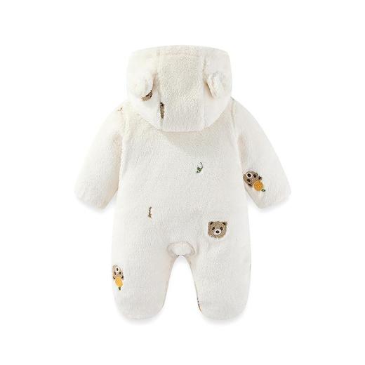 婴儿夹棉连体衣秋冬新款加绒加厚300g棉服 新生儿衣服连帽外出服 商品图2