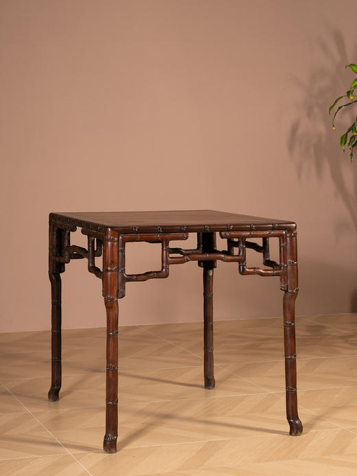 清代 红木竹节工方桌 商品图0