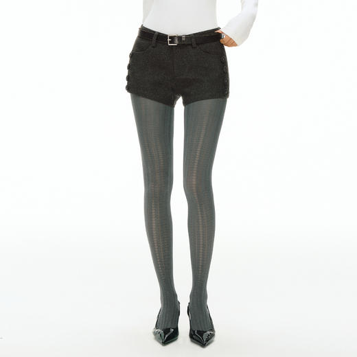 Ariseism 美式复古设计感灰色毛呢短裤女秋冬新款加厚裤子 商品图1