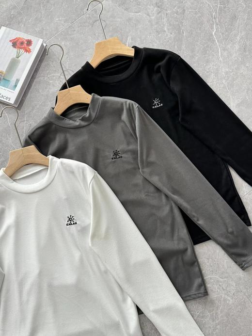 D122135冬季降温刺绣自发热德绒面料打底衫内搭男士 商品图1