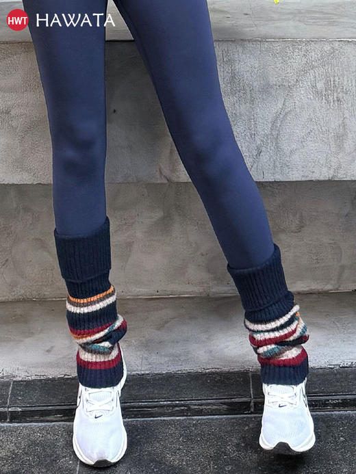 哈瓦塔彩条复古堆堆袜套H160135-01 商品图1