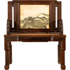 清代 红木镶云石背屏龙纹宝座 商品缩略图5
