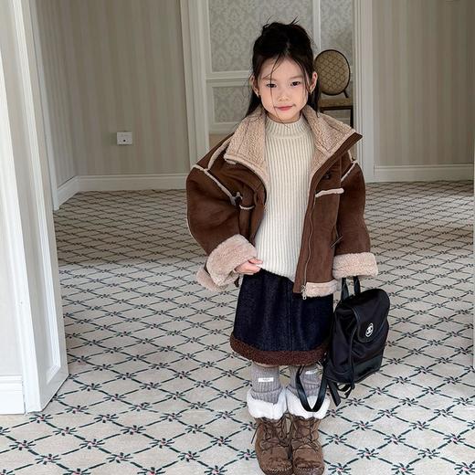 艾摩贝贝儿童加厚毛绒内胆棉衣冬皮毛一体加绒保暖麂皮绒棉服外套 商品图2