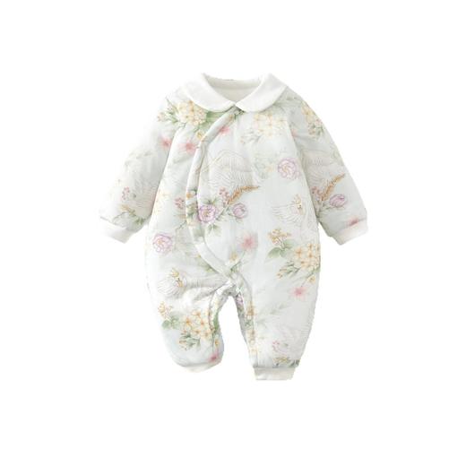 婴儿夹棉休闲连体衣宝宝秋冬季a类加棉爬爬服哈衣外出新生儿棉服 商品图4