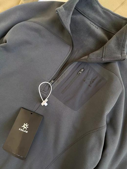 D122132新款2025秋冬半拉链加绒情侣款卫衣打底衫 商品图6