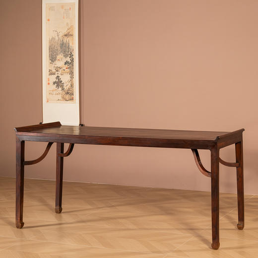 清代  红木霸王枨马蹄腿翘头画桌 商品图4