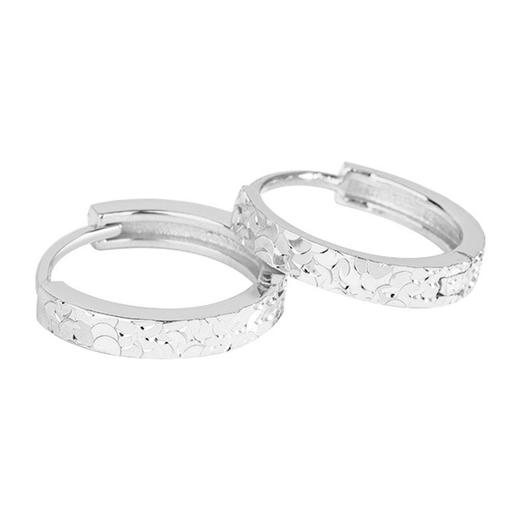 丁摩 s925纯银碎冰冰耳扣轻奢小众爆闪简约高级感耳圈精致龙鳞银耳环女5ZF-12221 商品图4