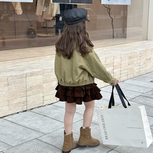 艾摩贝贝女童韩版帅气工装机车夹克上衣儿童品质水洗棉短款外套 商品图3