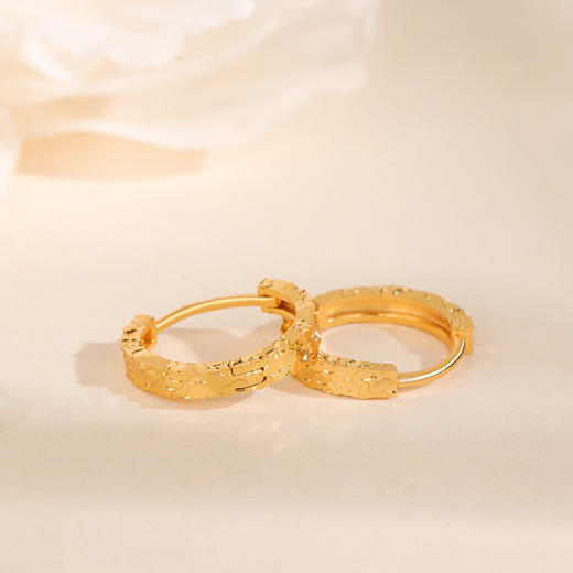 丁摩 s925纯银碎冰冰耳扣轻奢小众爆闪简约高级感耳圈精致龙鳞银耳环女5ZF-12221 商品图7