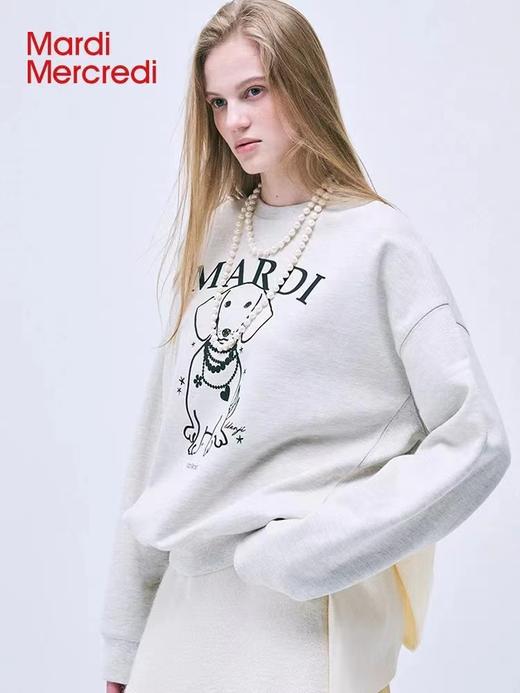 D122147正脸珍珠小狗卫衣女韩版腊肠狗圆领上衣 商品图9