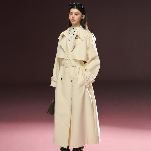 Ariseism 美式复古设计感中长款风衣女秋季新款上衣 商品图0