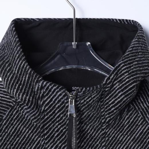 WY1553SDSA男士秋冬新款痞帅男装撞色斜纹半拉链立领连帽卫衣宽松百搭 商品图2