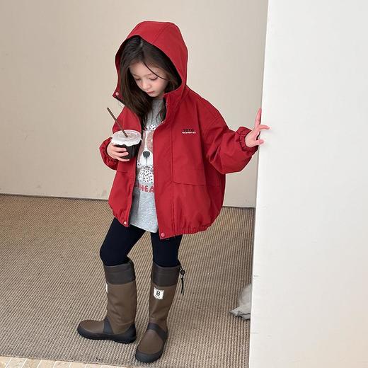 艾摩贝贝2025秋男女童韩版休闲户外防水防风冲锋衣连帽外套上衣潮 商品图1