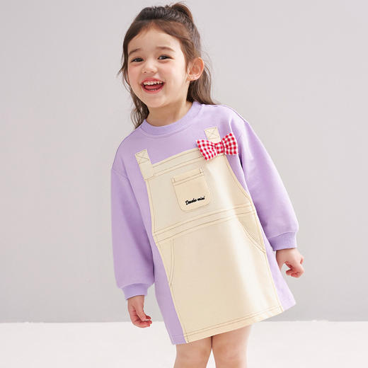笛莎Deesha 2026春季女童时尚休闲假两件拼接连衣裙 商品图3