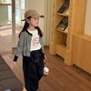 艾摩贝贝2025秋女童短款字母针织衫儿童韩版撞色条纹开衫毛衣外套 商品缩略图2