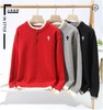 D122179新款三色慵懒风宽松版假两件情侣款毛衣 商品缩略图0